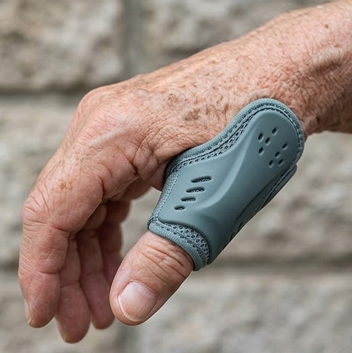A CMC joint splint used to stabilize the base of the thumb.
